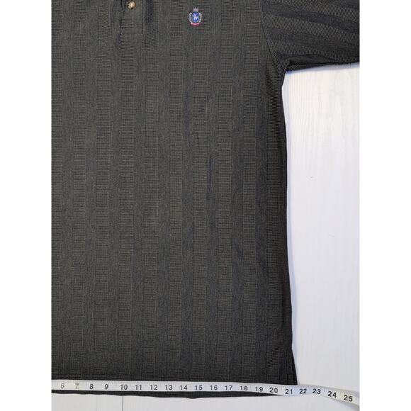 Knights of Round Table Men’s L Tall Polo Shirt – Black Textured Short Sleeve - Picture 7 of 10